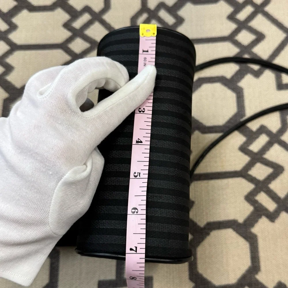 Fendi Vintage Striped Pequin Black Canvas Leather Small Mini Crossbody Bag Purse - Picture 15 of 17